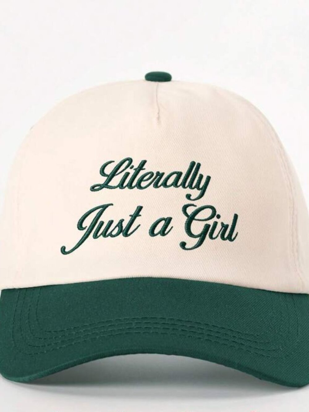 Literally Just a Girl Embroidered Hat Trendy Coquette Cap | Cute Minimalist Snap